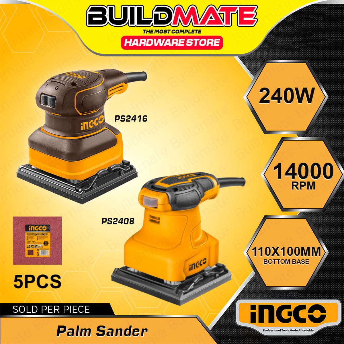 BUILDMATE Ingco Palm Sander 240W Finish Orbital Sheet Sander Power Tools Polishing Sanding Machine PS2408 / PS2416 - IPT