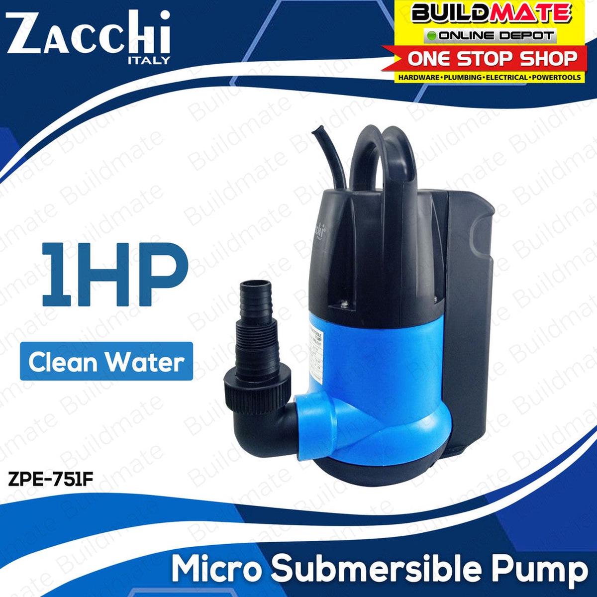 ZACCHI Micro Submersible Pump Clean Water 1 HP ZPE-751F BUILDMATE