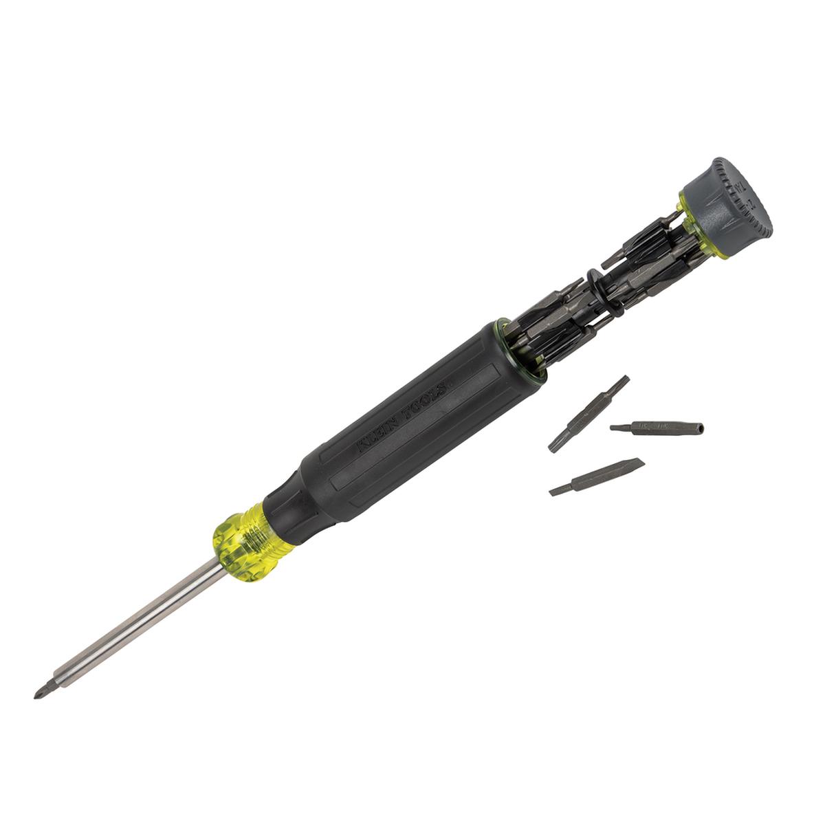Klein Tools, 32328, Multi-Bit Screwdriver, 27 Pieces, Cushion-Grip; Magnetic; Includes Apple Bits