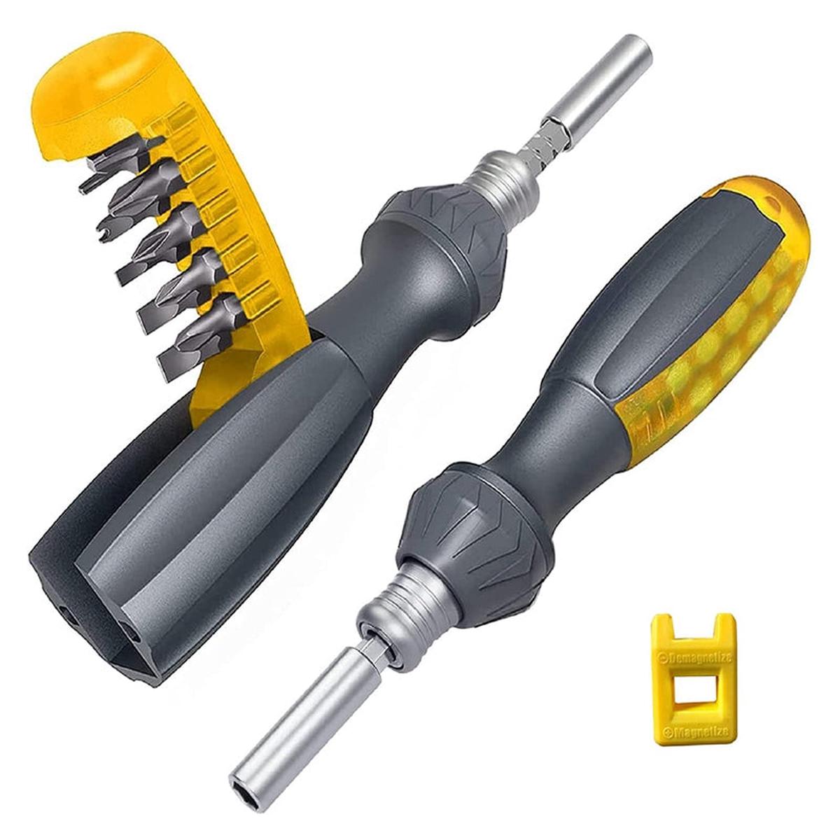 11-in-1 Multi-Bit Screwdriver MIni Screwdriver Set Magnetizer Telescopic Screwdriver with Magnetic Ratchet Hex Socket