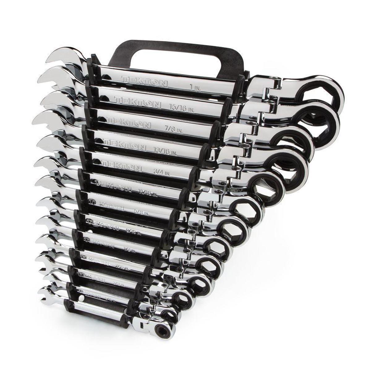1/4-1 in. Flex-Head Ratcheting Combination Wrench Set (13-Piece)