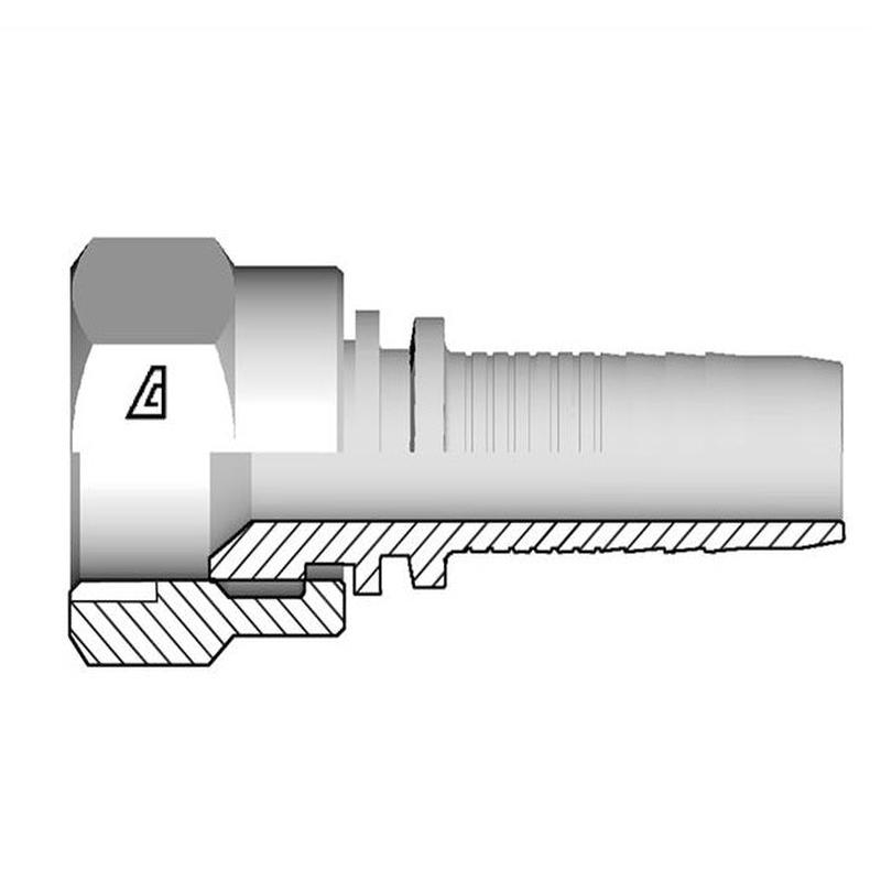 A-0810-FJSH Alfagomma by Kuriyama | A Series | Two-Piece Hydraulic Hose Fitting | -08 Hose ID x -10 Female JIC 37 | Steel | Pack of 5