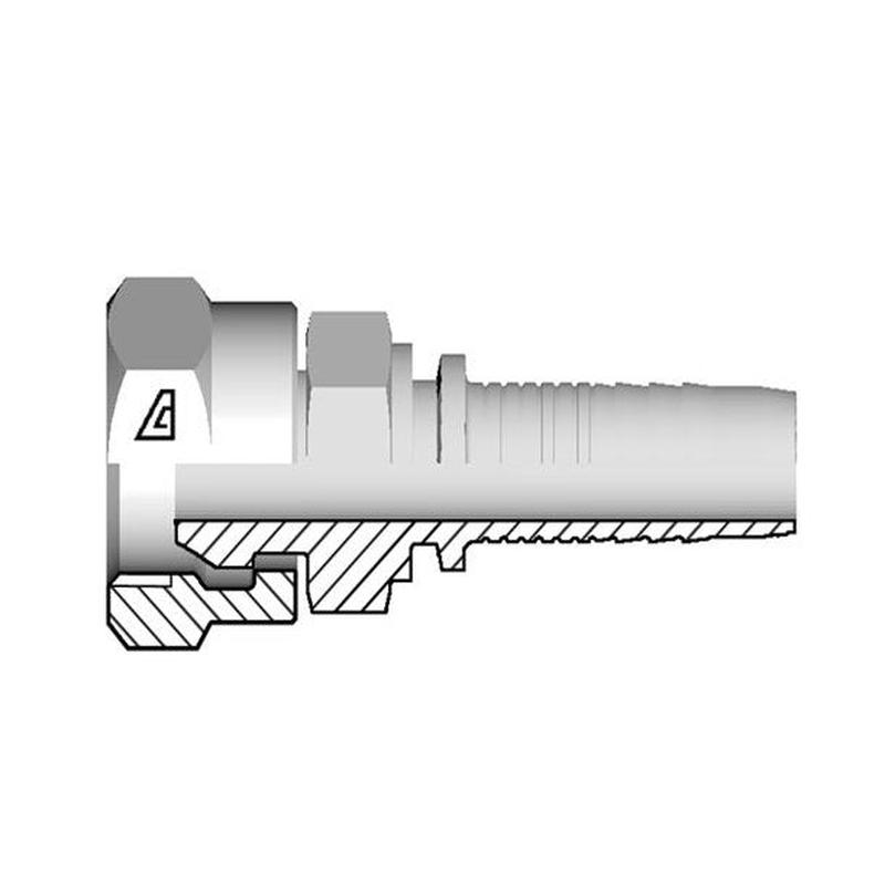 A-1012-FPMS Alfagomma by Kuriyama | A Series | Two-Piece Hydraulic Hose Fitting | -10 Hose ID x -12 Female NPSM Swivel 60 Seat | Steel