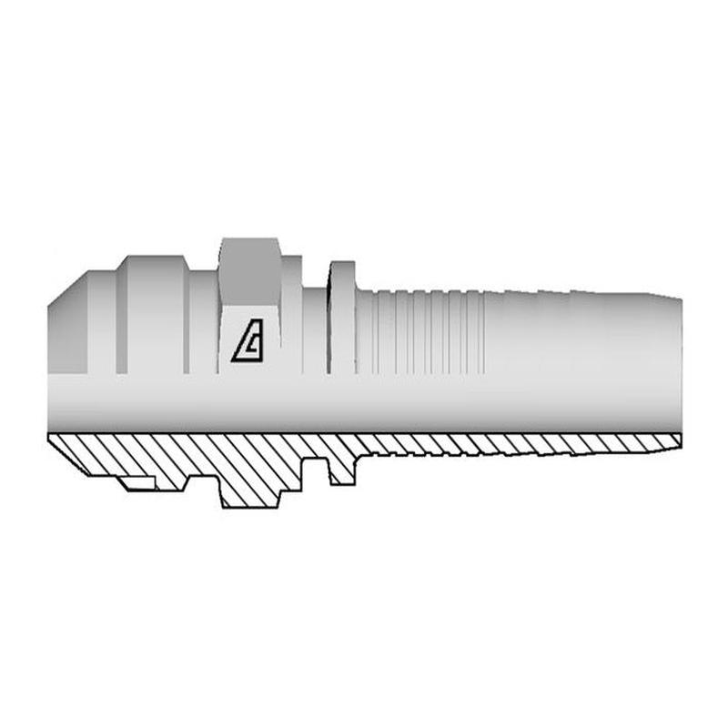 A-1216-MJIC Alfagomma by Kuriyama | A Series | Two-Piece Hydraulic Hose Fitting | -12 Hose ID x -16 Male JIC 37 | Steel
