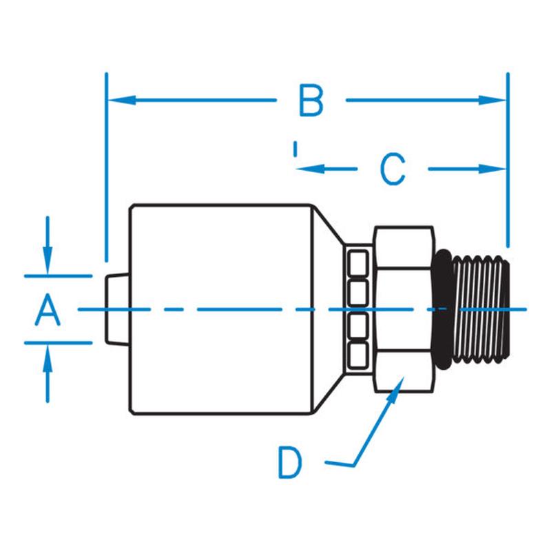 MB-06-06-K2 by Kurt Hydraulics | K2 Style Hydraulic Fitting | 3/8" Hose Barb x 3/8" Male O-Ring Boss | Carbon Steel