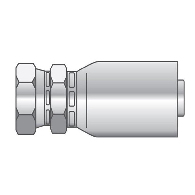 P-0404-FJDH-SS Alfagomma Piranhaflex by Kuriyama | P Series | One-Piece Hydraulic Hose Fitting | -04 Hose ID x -04 Female JIC 37 | Stainless Steel