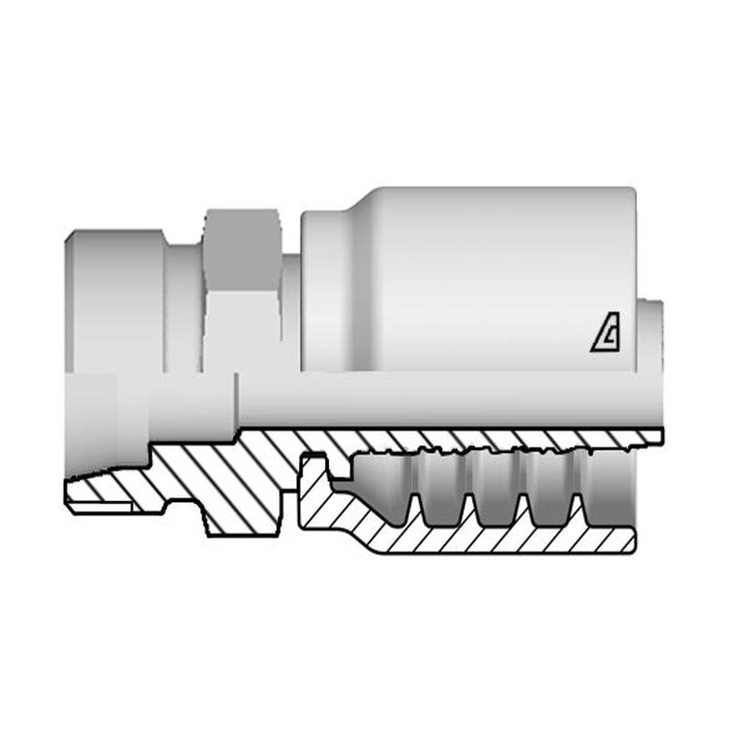 B-0520-MMSH Alfagomma by Kuriyama | B Series | One-Piece AlfaCrimp Hydraulic Hose Fitting | DIN 3865 Heavy | -05 Hose ID x 20mm Male Metric 24 Seat | Steel