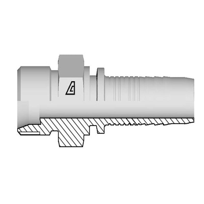 A-0404-BTTF Alfagomma by Kuriyama | A Series | Two-Piece Hydraulic Hose Fitting | -04 Hose ID x -04 Bite Type Tube Fitting | Steel