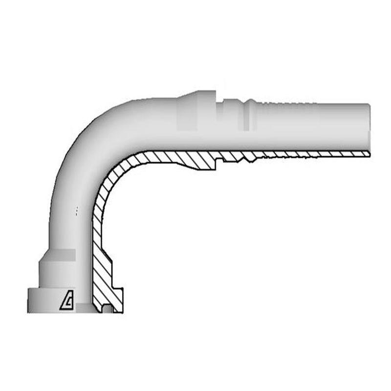 Z-3232-C629 Alfagomma by Kuriyama | Z Series | Two-Piece Hydraulic Hose Fitting | SAE J518 | 90 Elbow | -32 Hose ID x -32 Code 62 O-Ring Flange Interlock | Steel