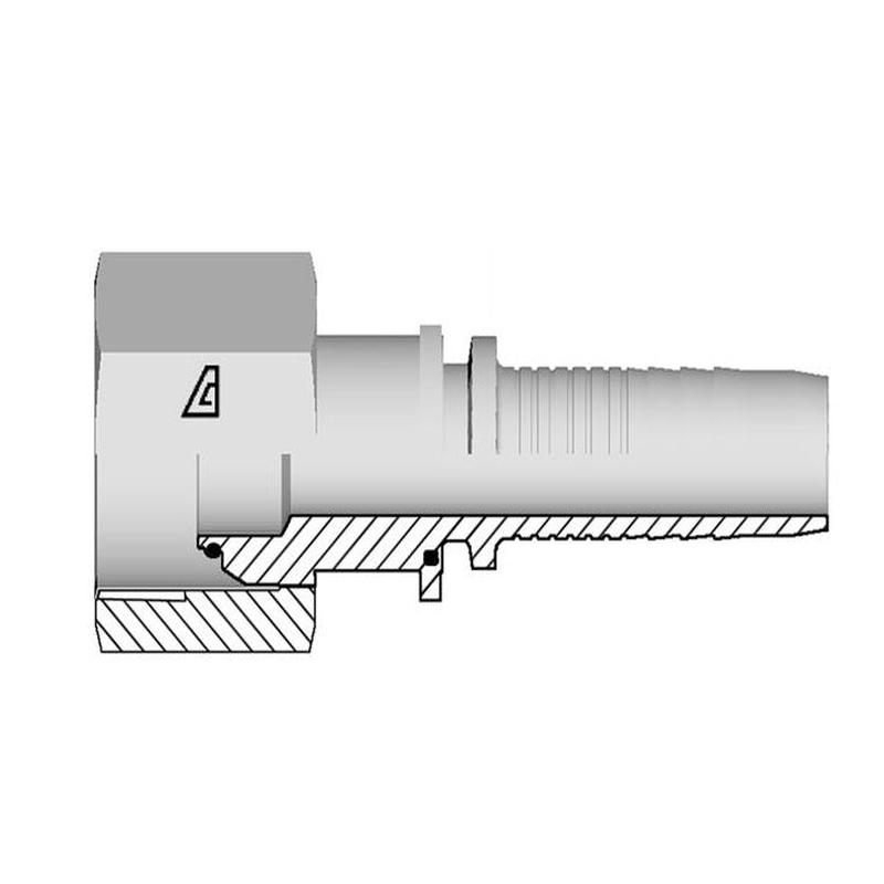 A-0404-FBPO Alfagomma by Kuriyama | A Series | Two-Piece Hydraulic Hose Fitting | -04 Hose ID x -04 Female BSPP O-Ring Swivel 60 Cone | Steel | Pack of 5