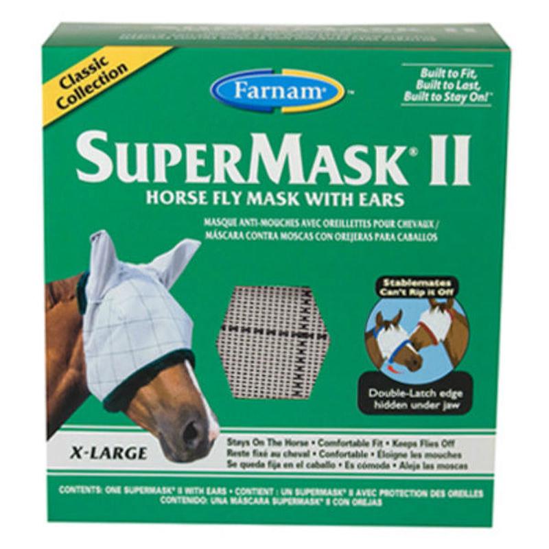 Farnam 100504653 Supermask II Tri-Color Horse Fly Mask with Ears, XL