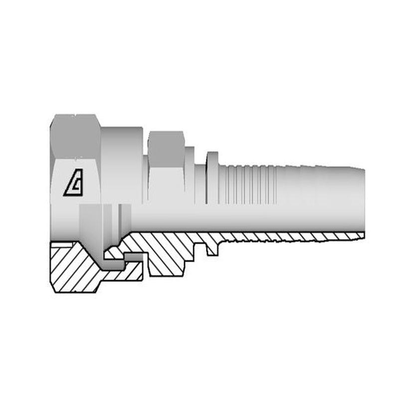 A-0404-FJIS Alfagomma by Kuriyama | A Series | Two-Piece Hydraulic Hose Fitting | -04 Hose ID x -04 Female JIS Swivel 30 Seat B 8363 Type F | Steel | Pack of 5