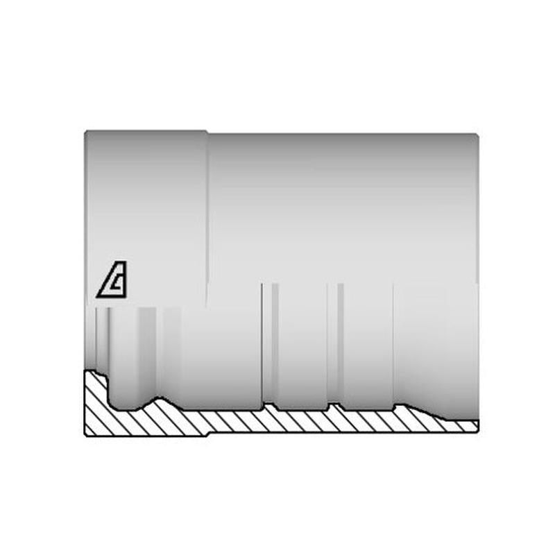 XF1-24 Alfagomma by Kuriyama | XF1 Series | Two-Piece Hydraulic Hose Fitting | Interlock Skive Ferrule | -24 Hose Dash Size | 1-1/2" Hose ID | Steel