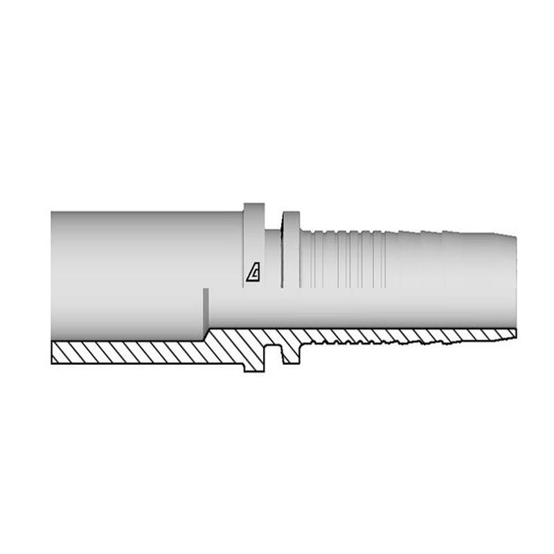 A-0308-MSPS Alfagomma by Kuriyama | A Series | Two-Piece Hydraulic Hose Fitting | -03 Hose ID x M08 Metric Standpipe | Steel