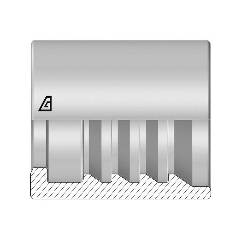 VS4-40 Alfagomma by Kuriyama | A Series / VS4 Series | Two-Piece Skive Ferrule | -40 Hose Dash Size | 2-1/2" Hose ID | Steel