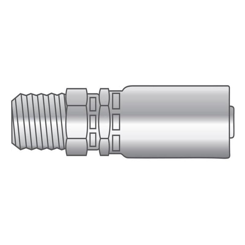 P-0808-MNPS Alfagomma Piranhaflex by Kuriyama | P Series | One-Piece Hydraulic Hose Fitting | -08 Hose ID x -08 Male NPTF Swivel 60 Seat | Carbon Steel | Pack of 5