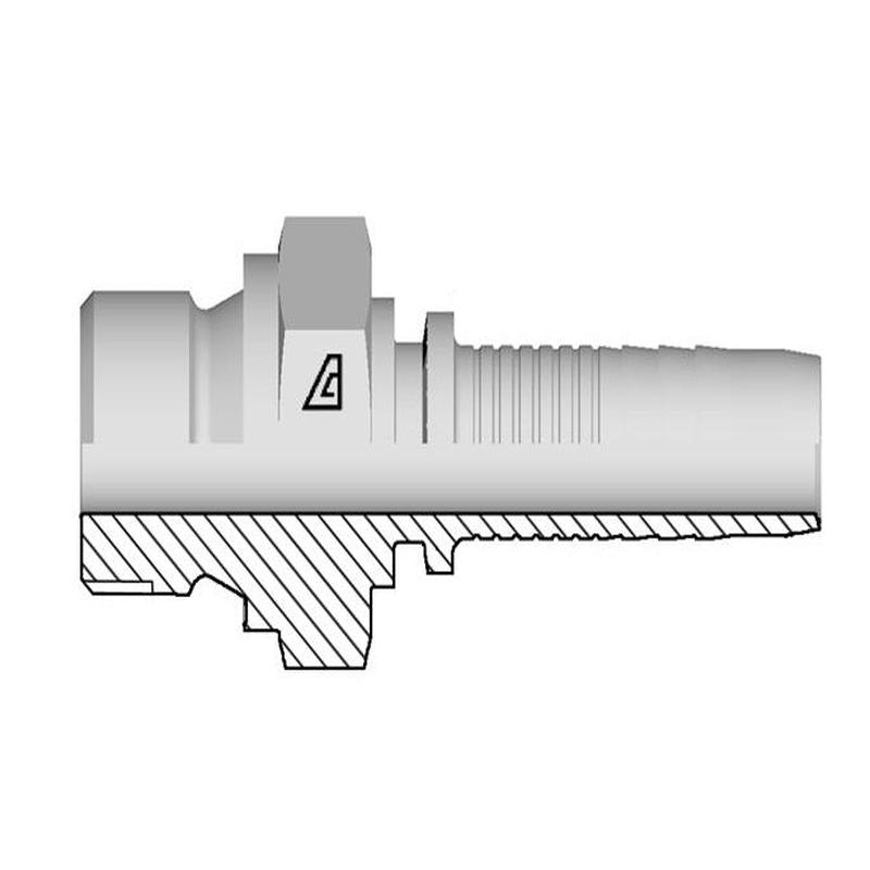 A-0404-MBFS Alfagomma by Kuriyama | A Series | Two-Piece Hydraulic Hose Fitting | -04 Hose ID x -04 Male BSP Flat Seat | Steel