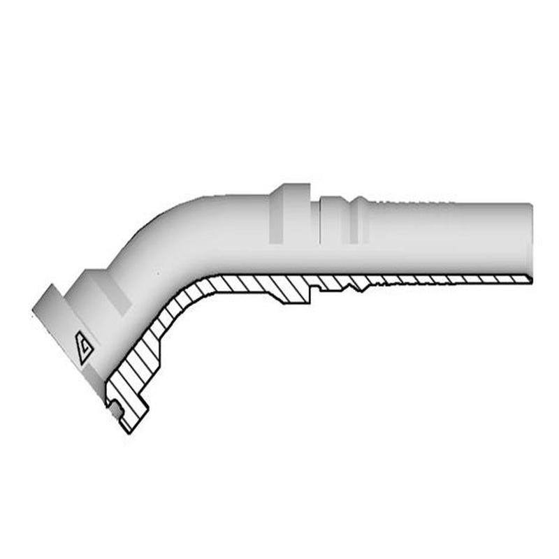 X-3232-C624 Alfagomma by Kuriyama | X Series | Two-Piece Hydraulic Hose Fitting | SAE J518 | 45 Elbow | -32 Hose ID x -32 Code 62 O-Ring Flange Interlock | Steel