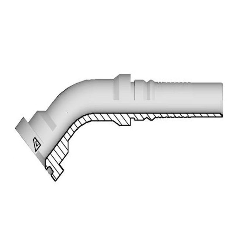Z-3232-C624 Alfagomma by Kuriyama | Z Series | Two-Piece Hydraulic Hose Fitting | SAE J518 | 45 Elbow | -32 Hose ID x -32 Code 62 O-Ring Flange Interlock | Steel