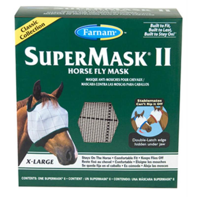 Farnam 100504651 SuperMask II Classic Collection Horse Fly Mask, XL, Tri-Color