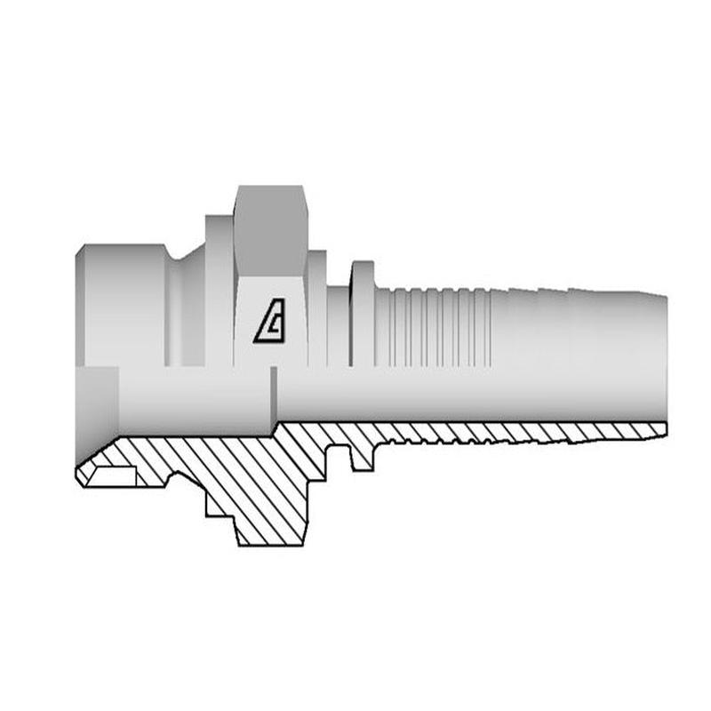A-0402-MBPP Alfagomma by Kuriyama | A Series | Two-Piece Hydraulic Hose Fitting | -04 Hose ID x -02 Male BSPP 60 Seat | Steel