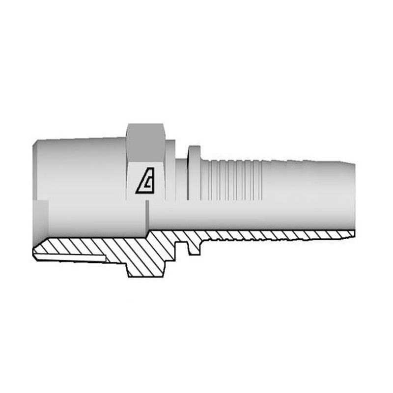 A-0304-MNPT Alfagomma by Kuriyama | A Series | Two-Piece Hydraulic Hose Fitting | -03 Hose ID x -04 Male NPTF 60 Seat | Steel