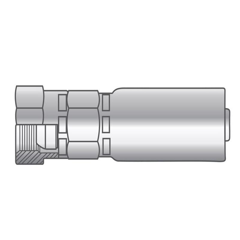 P-0404-FPMS Alfagomma Piranhaflex by Kuriyama | P Series | One-Piece Hydraulic Hose Fitting | -04 Hose ID x -04 Female NPSM Swivel 60 Seat | Carbon Steel | Pack of 5