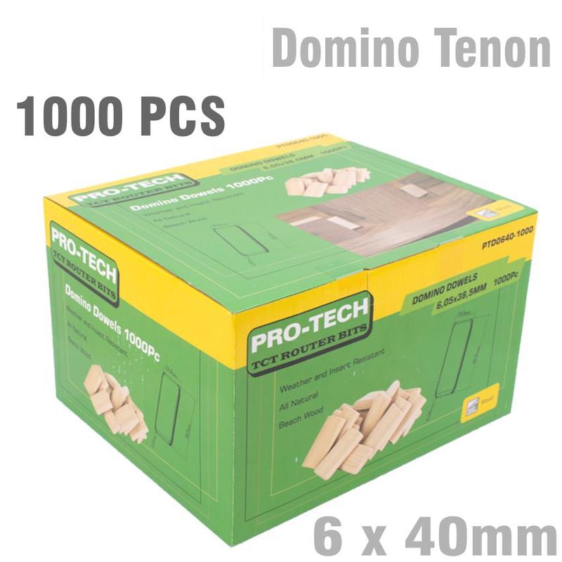 PRO-TECH DOMINO TENON 6X40MM 1000PC COLOUR BOX BEECH WOOD PTD0640-1000