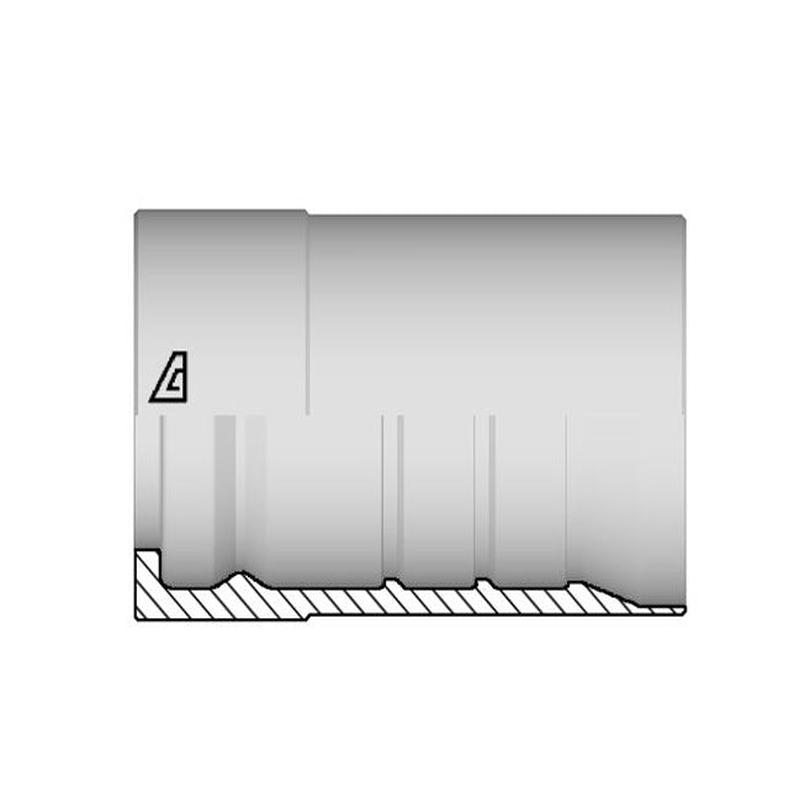 XF2-08 Alfagomma by Kuriyama | XF2 Series | Two-Piece Hydraulic Hose Fitting | Interlock Skive Ferrule | -08 Hose Dash Size | 1/2" Hose ID | Steel