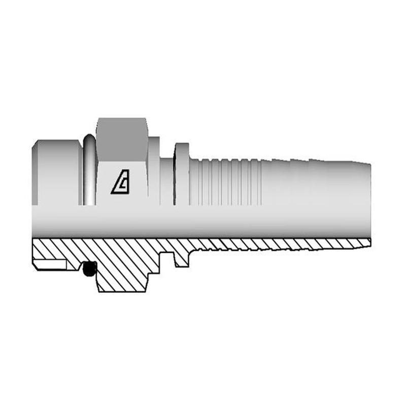 A-0405-MORB Alfagomma by Kuriyama | A Series | Two-Piece Hydraulic Hose Fitting | -04 Hose ID x -05 Male SAE O-Ring Boss | Steel